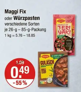 V Markt Maggi fix oder würzpasten Angebot