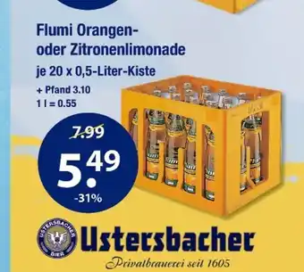 V Markt Ustersbacher flumi orangen- oder zitronenlimonade Angebot