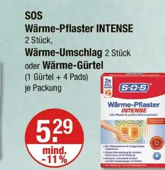 V Markt Sos wärme-pflaster intense Angebot