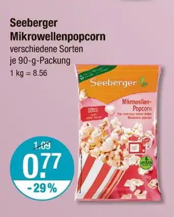 V Markt Seeberger mikrowellenpopcorn Angebot