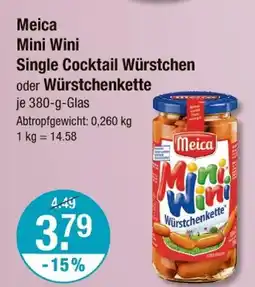 V Markt Meica mini wini single cocktail würstchen oder würstchenkette Angebot