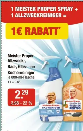 V Markt Meister proper allzweck-, bad-, glas- oder küchenreiniger Angebot