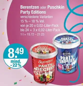 V Markt Berentzen oder puschkin party editions Angebot