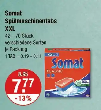 V Markt Somat spülmaschinentabs xxl Angebot