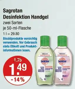 V Markt Sagrotan desinfektion handgel Angebot