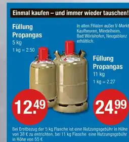 V Markt Füllung propangas Angebot