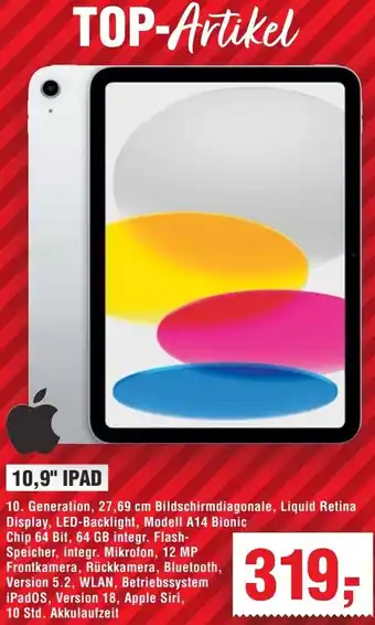 Handelshof Apple 10,9" ipad Angebot