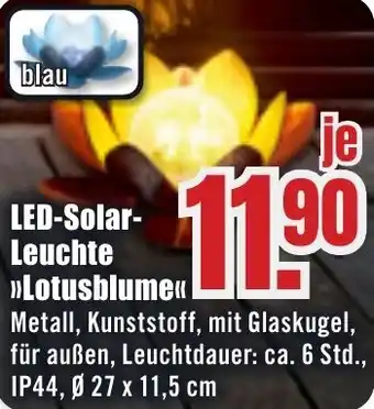 B1 Discount Baumarkt LED-Solar Leuchte Lotusblume Angebot