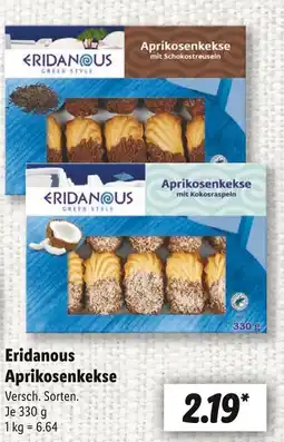 Lidl Eridanous aprikosenkekse mit schokostreuseln Angebot