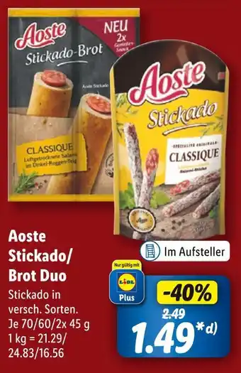 Lidl Aoste stickado/brot duo Angebot