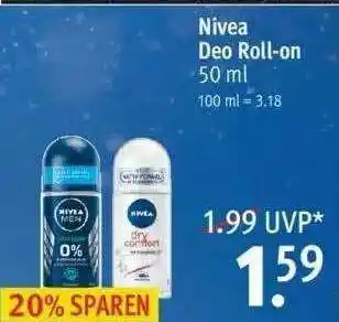 Rossmann Nivea Deo Roll-on Angebot