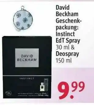 Rossmann David Beckham Geschenkpackung: Instinct Edt Spray Oder Deospray Angebot