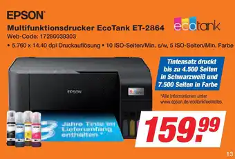 Expert EPSON Multifunktionsdrucker EcoTank ET-2864 ecotank Angebot