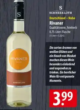 Famila Nord Ost SCHNEEKLOTH Rivaner Angebot