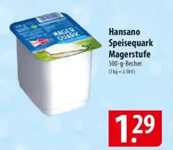 Famila Nord Ost Hansano Speisequark Magerstufe Angebot