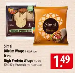 Famila Nord Ost Simal Dürüm Wraps oder It'za High Protein Wraps Angebot