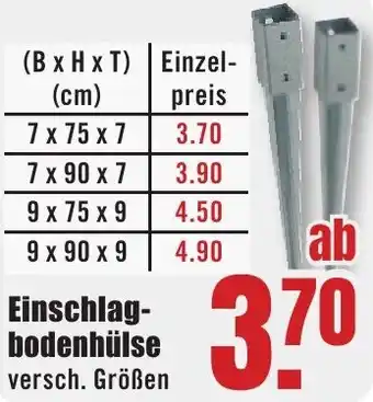 B1 Discount Baumarkt Einschlagbodenhülse Angebot