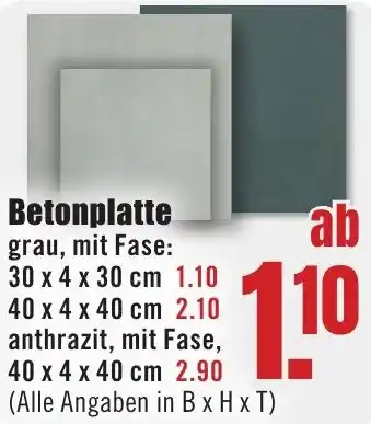 B1 Discount Baumarkt Betonplatte Angebot