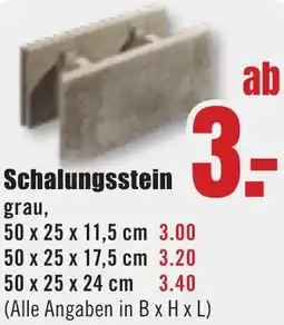 B1 Discount Baumarkt Schalungsstein Angebot