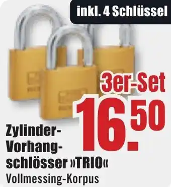 B1 Discount Baumarkt Zylinder Vorhangschlösser TRIO Angebot