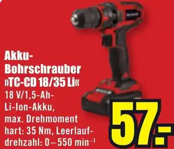 B1 Discount Baumarkt Einhell Akku Bohrschrauber TC-CD 18/35 Li Angebot