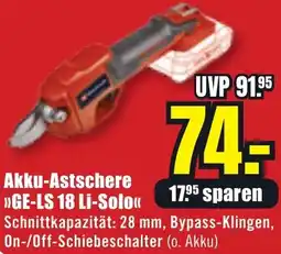 B1 Discount Baumarkt Einhell Akku-Astschere GE-LS 18 Li-Solo Angebot