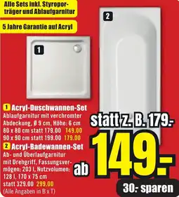 B1 Discount Baumarkt Acryl-Duschwannen-Set Angebot