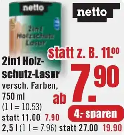 B1 Discount Baumarkt 2in1 Holzschutz-Lasur Angebot