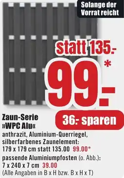 B1 Discount Baumarkt Zaun-Serie WPC Alu Angebot