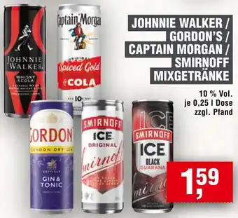 Handelshof Johnnie walker / gordon's/ captain morgan / smirnoff mixgetränke Angebot