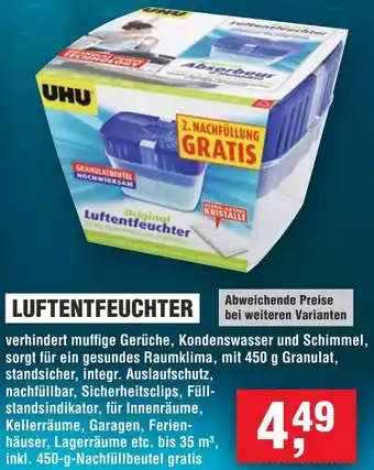 Handelshof UHU luftentfeuchter Angebot