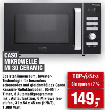 Handelshof Caso mikrowelle mi 30 ceramic Angebot