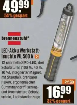 V Baumarkt brennenstuhl LED-Akku Werkstattleuchte WL 500 A Angebot