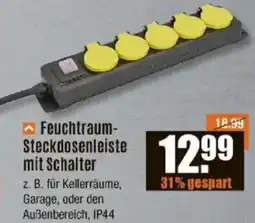 V Baumarkt Feuchtraum Steckdosenleiste mit Schalter Angebot