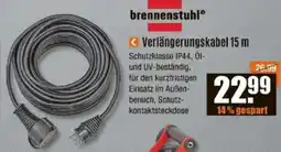 V Baumarkt brennenstuhl Verlängerungskabel 15 m Angebot