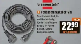 V Baumarkt brennenstuhl Verlängerungskabel 15 m Angebot