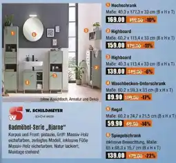 V Baumarkt W. SCHILDMEYER Badmöbel-Serie „Bjarne“ Angebot