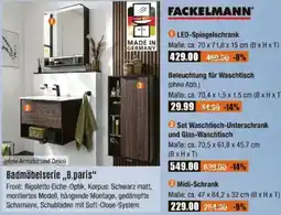 V Baumarkt FACKELMANN Badmöbelserie ,,B.paris" Angebot