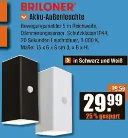 V Baumarkt BRILONER Akku-Außenleuchte Angebot