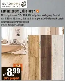 V Baumarkt EUROHOME Laminatboden ,,Villa Pure" Angebot