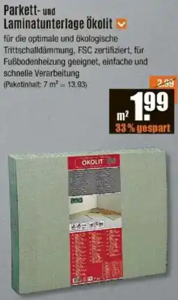 V Baumarkt Parkett- und Laminatunterlage Ökolit Angebot