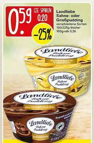 WEZ Landliebe Sahne- Oder Grießpudding Angebot