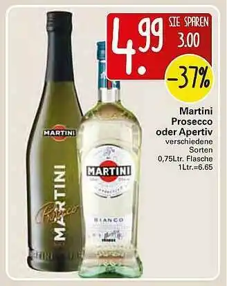 WEZ Martini Prosecco Oder Apertiv Angebot