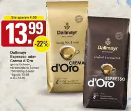 WEZ Dallmayr Espresso oder Crema d'Oro Angebot