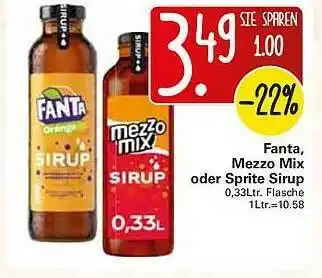 WEZ Fanta, Mezzo Mix Oder Sprite Sirup Angebot