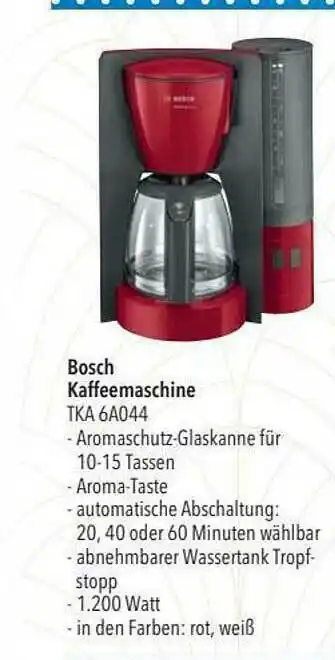 CITTI Markt Bosch Kaffeemaschine Tka6a044 Angebot