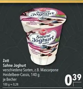 CITTI Markt Zott Sahne Joghurt Angebot