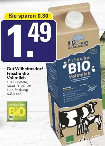 WEZ Gut Wilhelmsdorf Frische Bio Vollmilch Angebot