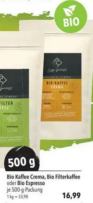 CITTI Markt Bio Kaffee Crema, Bio Filterkaffee Oder Bio Espresso Angebot