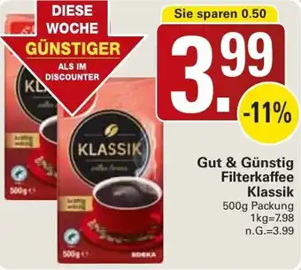 WEZ Gut & Günstig Filterkaffee Klassik Angebot